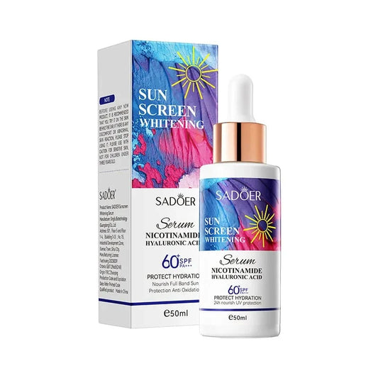 SADOER Sun Screen Whitening Serum Niacinamide + Hyaluronic Acid SPF 60 PA+++ – 50ml
