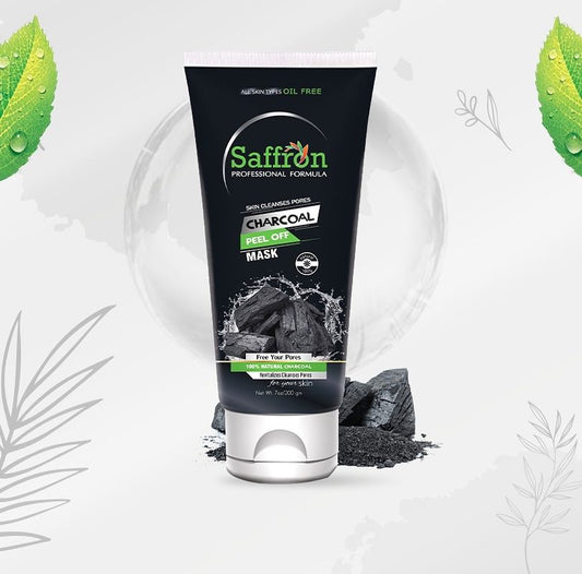 Saffron Professional Charcoal Peel Off Mask - 200g