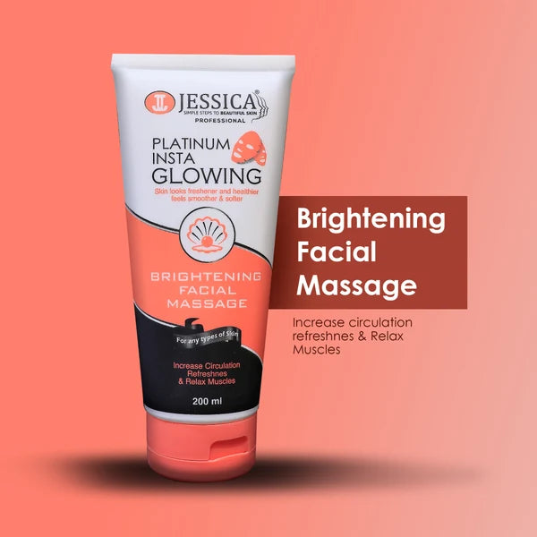 jessica Professional Platinum Insta Glowing Brightening Facial Massage - 200ml