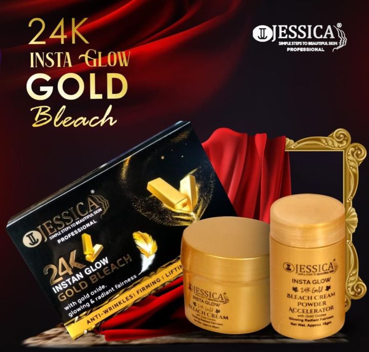 Jessica 24K Gold Bleach Cream & Activator – Student Pack 80g