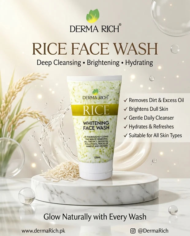 Derma Rich Rice Whitening Face Wash - 120ml