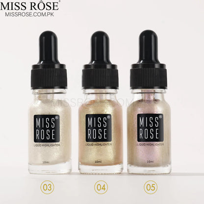 MISS ROSE High Beam Liquid Highlighter - 10ml | Long-Lasting Face & Body Glow Illuminator