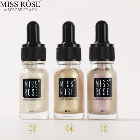 MISS ROSE High Beam Liquid Highlighter - 10ml | Long-Lasting Face & Body Glow Illuminator
