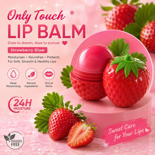 Only Touch Strawberry Glow Lip Balm – 24H Moisture & Natural Tint