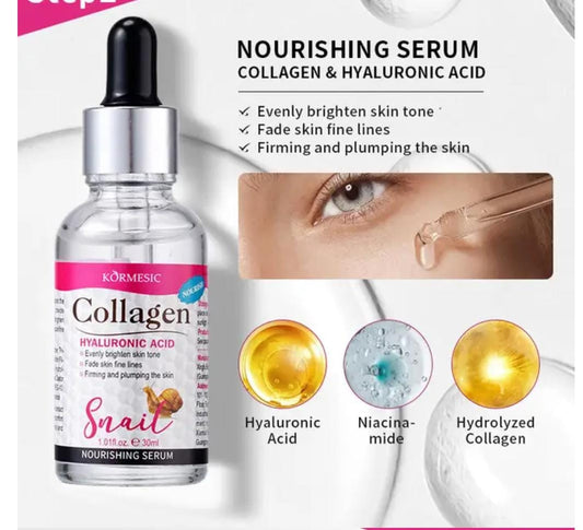KÖRMESIC Collagen + Hyaluronic Acid Snail Nourishing Serum – Firming & Plumping Age Defense (30ml)