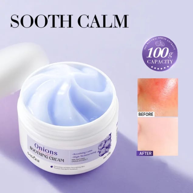 SADOER Onion Soothing Cream – 98% Natural Extract Calming Moisturizer (50g)