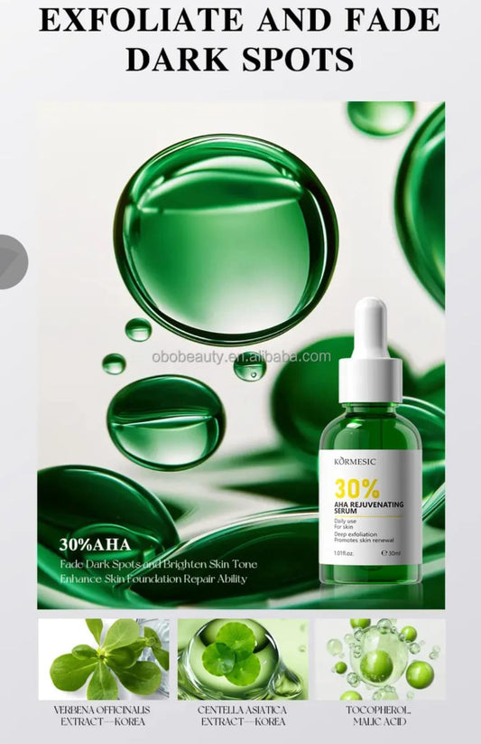 KÒRMESIC 30% AHA Rejuvenating Serum – Clarifying & Skin Renewal (30ml)