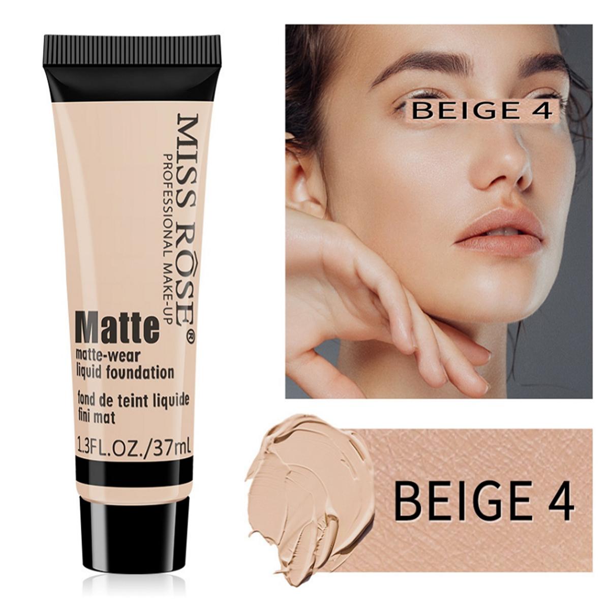 Miss Rose Long Lasting Liquid Full Skin Coverage Soft Matte Foundation – 37ml