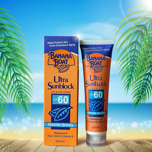 Banana Boat Ultra Sunblock UVA & UVB Lotion - 100ml | Broad Spectrum SPF 60