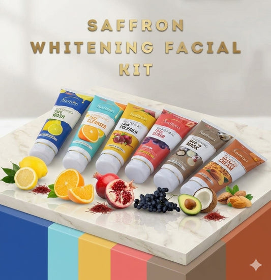 ✨ Saffron Whitening Facial Kit Set of 6 – Get Your Instant Bridal Glow At Home! 🧖‍♀️🌟