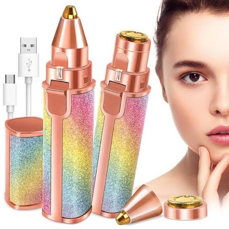 2-in-1 Women’s Eyebrow Trimmer & Facial Shaver – USB Rechargeable, Portable Beauty Trimmer