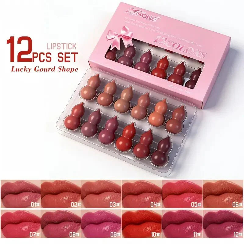 AS-ONE Lucky Gourd Shape 12-in-1 Mini Lipstick Set