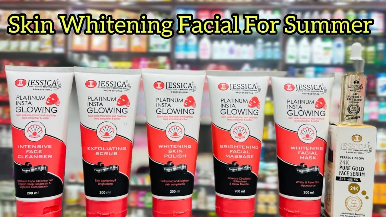 Instant Glow 5-in-1 Jessica Platinum Facial Kit - 200ml Tubes for Deep Cleansing & Brightening